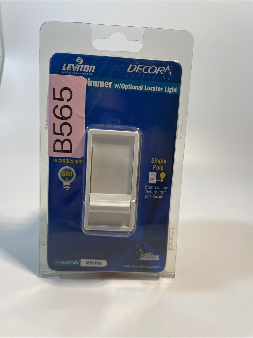 New Leviton Decora SureSlide Slide Dimmer Switch W/ Locater Light 6631-LW | Whit